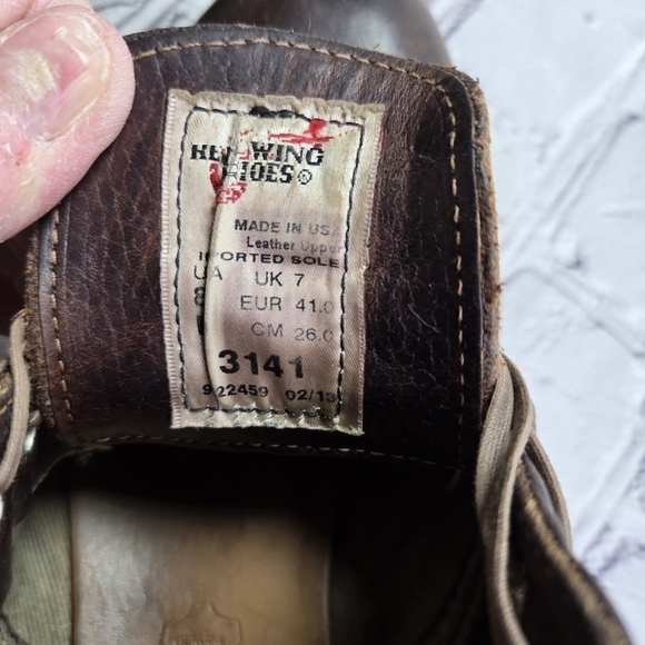 Vtg Red Wing heritage 3141 brown leather low ankle work prison chukka boots main image 7